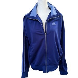 Vintage‎ Adidas Purple Full Zip Track Jacket Women's L Retro Athletic Zip Up